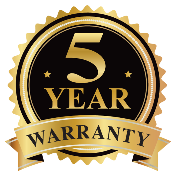 5-year cover warranty
