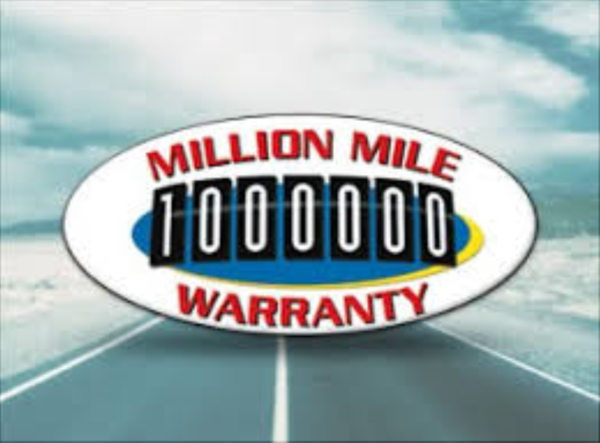 Backed against defects in workmanship and material by a one-million mile warranty