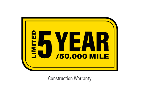5-Year/50,000 Mile Limited Warranty
