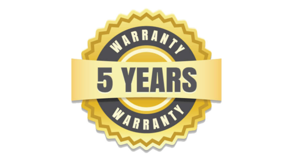 5-year warranty on black powder coat and limited lifetime warranty on stainless steel